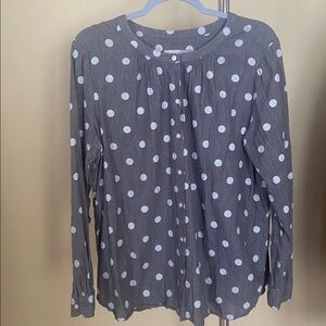 Loft Gray Polka Dot Blouse